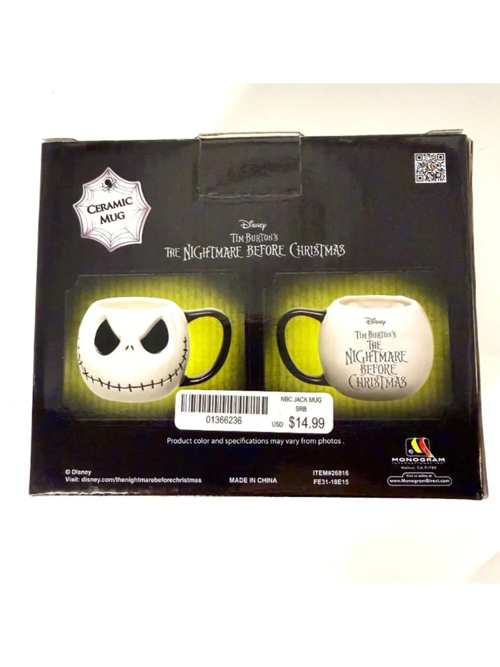 NWT  Jack & Sally  Ceramic Mug Set | Nightmare Before Christmas